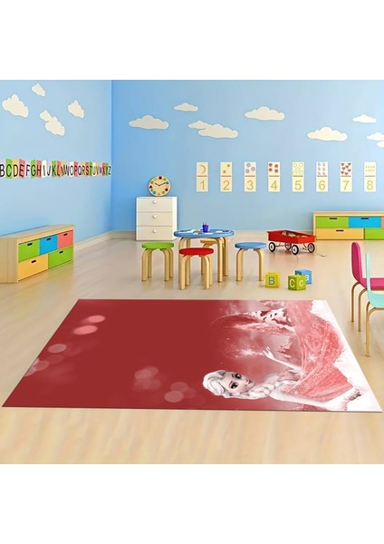 Dijital Baskılı Kaymaz Taban Yıkanabilir Eğlenceli Eğitici Çocuk Odası Halısı, N-Çocuk-43-Kırmızı, modelleri