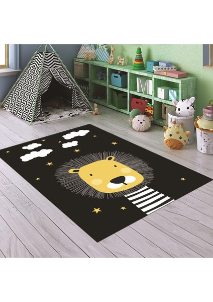 Dijital Baskılı Kaymaz Taban Yıkanabilir Eğlenceli Eğitici Çocuk Odası Halısı, N-Çocuk-25-Antrasit, indirimleri