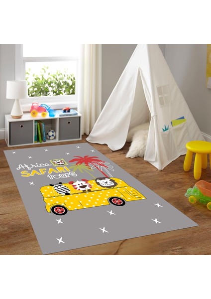 Dijital Baskılı Kaymaz Taban Yıkanabilir Eğlenceli Eğitici Çocuk Odası Halısı, N-Çocuk-01-Sarı, modelleri