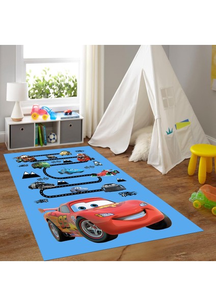 Dijital Baskılı Kaymaz Taban Yıkanabilir Eğlenceli Eğitici Çocuk Odası Halısı, N-Çocuk-03-Mavi, modelleri