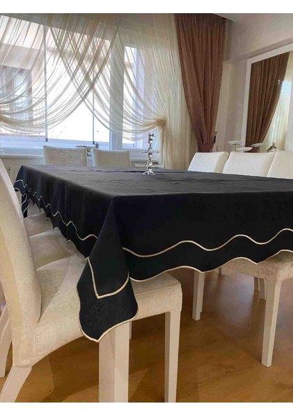 Siyah Gold Wave Masa Örtüsü