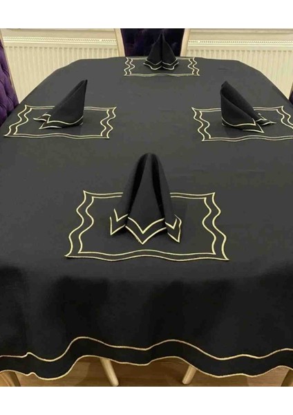 Siyah Gold Wave Masa Örtüsü modelleri