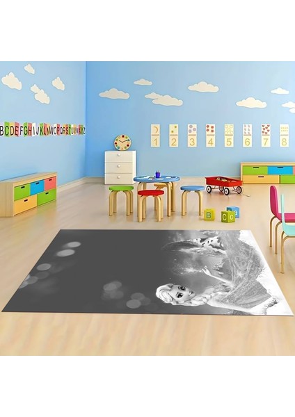 Dijital Baskılı Kaymaz Taban Yıkanabilir Eğlenceli Eğitici Çocuk Odası Halısı, N-Çocuk-43-Gri, modelleri