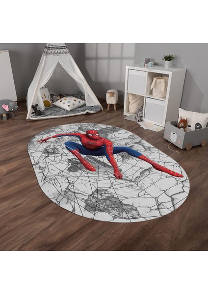 Dijital Baskılı Kaymaz Yıkanabilir Eğlenceli Eğitici Oval Çocuk Odası Halısı, N-O-Çocuk-41-Renkli,