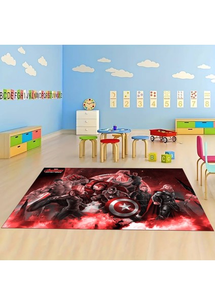 Dijital Baskılı Kaymaz Taban Yıkanabilir Eğlenceli Eğitici Çocuk Odası Halısı, N-Çocuk-39-Kırmızı, modelleri