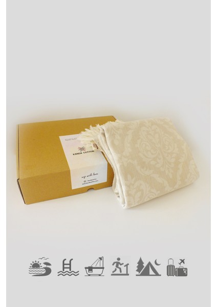 Damask Desen Jakarlı Peştamal