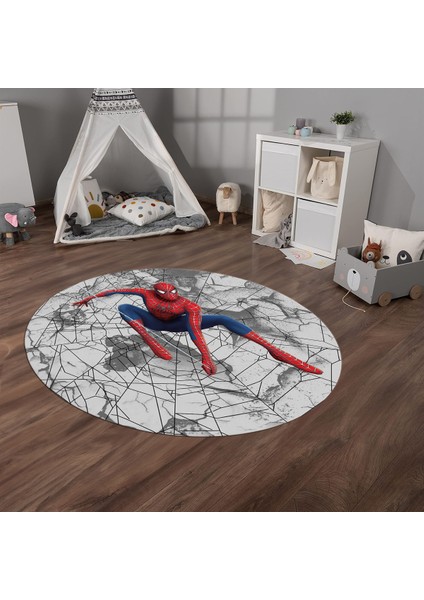 Dijital Baskılı Kaymaz Yıkanabilir Eğlenceli Yuvarlak Çocuk Odası Halısı, N-Y-Çocuk-41-Renkli,