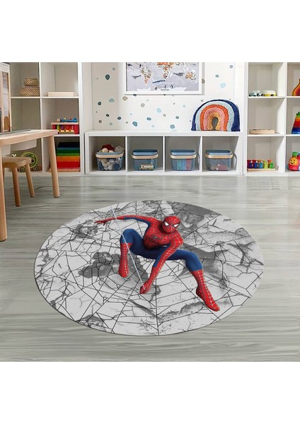 Dijital Baskılı Kaymaz Yıkanabilir Eğlenceli Yuvarlak Çocuk Odası Halısı, N-Y-Çocuk-41-Renkli,