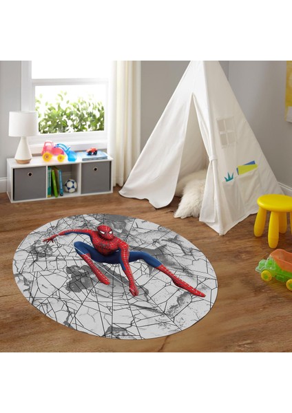 Dijital Baskılı Kaymaz Yıkanabilir Eğlenceli Yuvarlak Çocuk Odası Halısı, N-Y-Çocuk-41-Renkli,