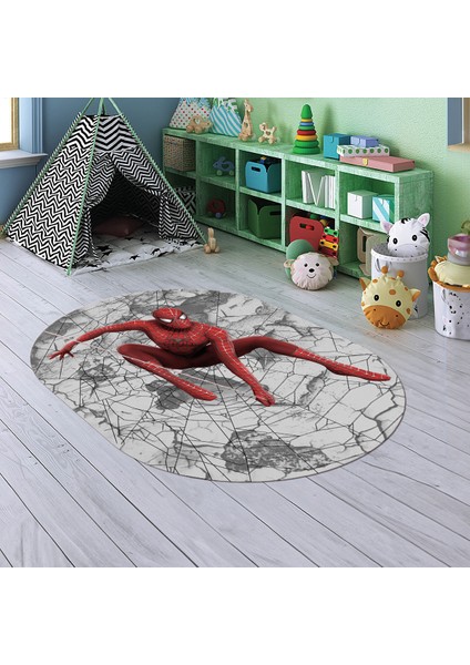 Dijital Baskılı Kaymaz Yıkanabilir Eğlenceli Eğitici Oval Çocuk Odası Halısı, N-O-Çocuk-41-Kırmızı, fiyatları