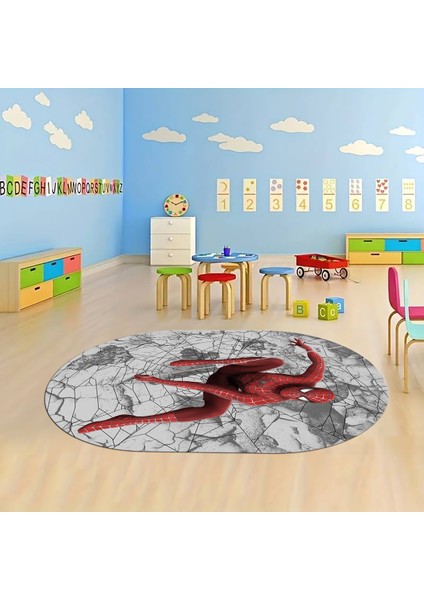 Dijital Baskılı Kaymaz Yıkanabilir Eğlenceli Eğitici Oval Çocuk Odası Halısı, N-O-Çocuk-41-Kırmızı, modelleri