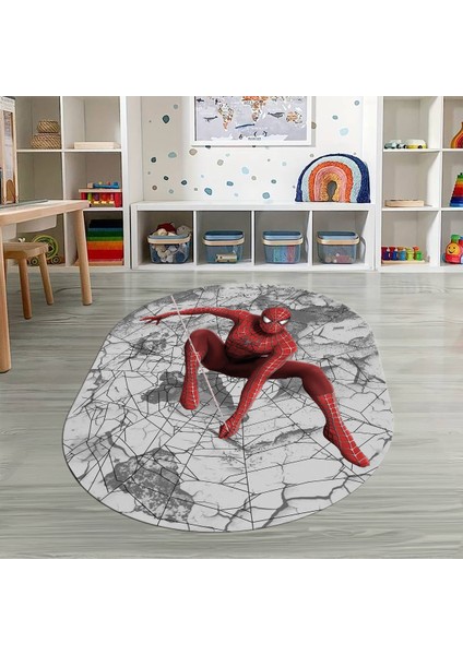 Dijital Baskılı Kaymaz Yıkanabilir Eğlenceli Eğitici Oval Çocuk Odası Halısı, N-O-Çocuk-41-Kırmızı, fırsatları