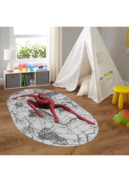 Dijital Baskılı Kaymaz Yıkanabilir Eğlenceli Eğitici Oval Çocuk Odası Halısı, N-O-Çocuk-41-Kırmızı, indirimleri
