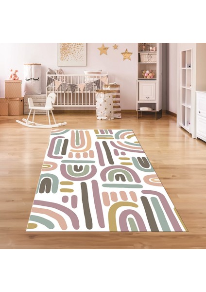 Dijital Baskılı Kaymaz Taban Yıkanabilir Eğlenceli Eğitici Çocuk Odası Halısı, N-Çocuk-26-Renkli, modelleri