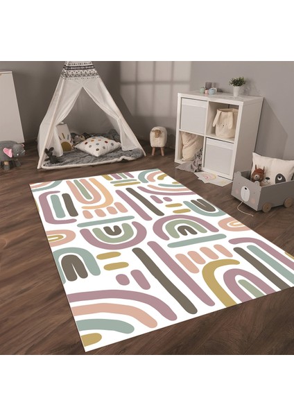 Dijital Baskılı Kaymaz Taban Yıkanabilir Eğlenceli Eğitici Çocuk Odası Halısı, N-Çocuk-26-Renkli, fırsatları