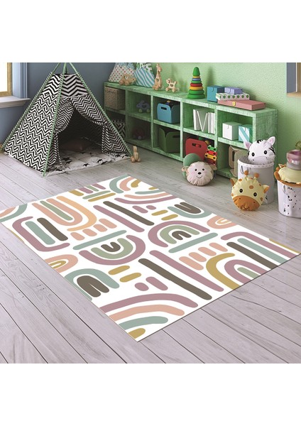 Dijital Baskılı Kaymaz Taban Yıkanabilir Eğlenceli Eğitici Çocuk Odası Halısı, N-Çocuk-26-Renkli, indirimleri