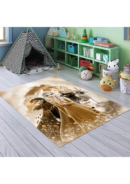 Dijital Baskılı Kaymaz Taban Yıkanabilir Eğlenceli Eğitici Çocuk Odası Halısı, N-Çocuk-42-Kahve, fiyatları