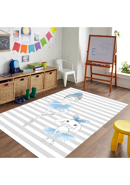 Dijital Baskılı Kaymaz Taban Yıkanabilir Eğlenceli Eğitici Çocuk Odası Halısı, N-Çocuk-09-Mavi, fırsatları