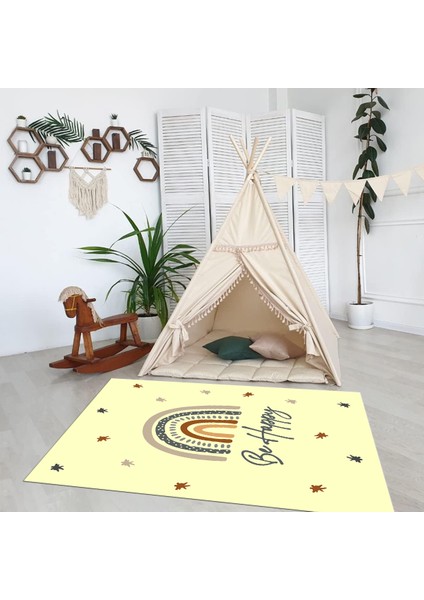 Dijital Baskılı Kaymaz Taban Yıkanabilir Eğlenceli Eğitici Çocuk Odası Halısı, N-Çocuk-14-Sarı, modelleri