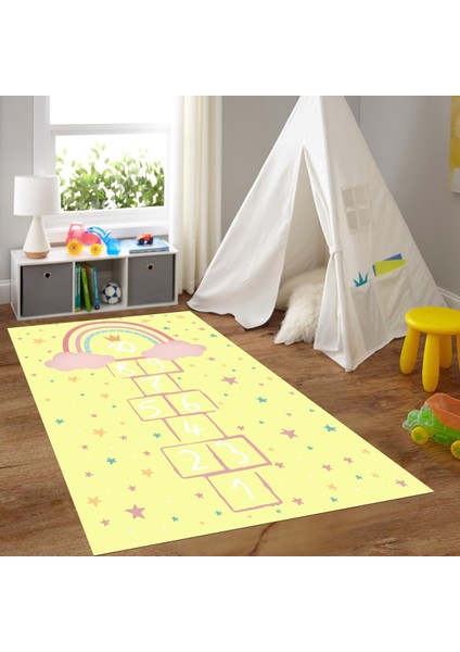 Dijital Baskılı Kaymaz Taban Yıkanabilir Eğlenceli Eğitici Çocuk Odası Halısı, N-Çocuk-12-Sarı, fiyatları