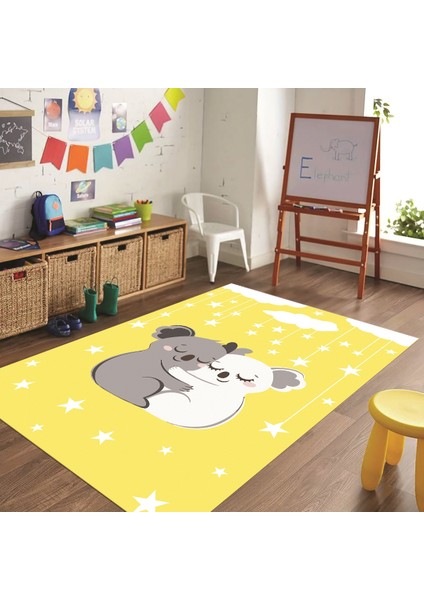 Dijital Baskılı Kaymaz Taban Yıkanabilir Eğlenceli Eğitici Çocuk Odası Halısı, N-Çocuk-22-Sarı, fiyatları