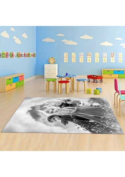 Dijital Baskılı Kaymaz Taban Yıkanabilir Eğlenceli Eğitici Çocuk Odası Halısı, N-Çocuk-42-Gri, modelleri