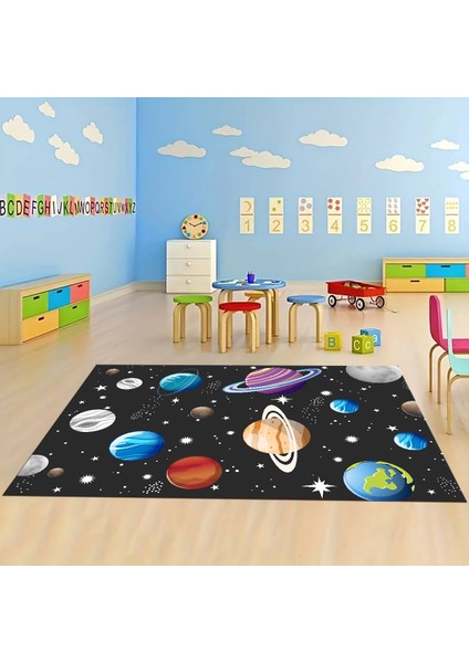 Dijital Baskılı Kaymaz Taban Yıkanabilir Eğlenceli Eğitici Çocuk Odası Halısı, N-Çocuk-38-Antrasit, fırsatları