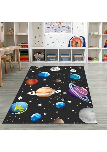 Dijital Baskılı Kaymaz Taban Yıkanabilir Eğlenceli Eğitici Çocuk Odası Halısı, N-Çocuk-38-Antrasit, indirimleri