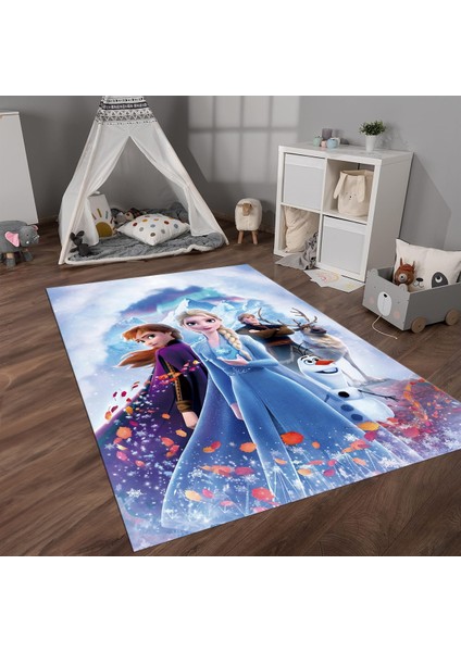 Dijital Baskılı Kaymaz Taban Yıkanabilir Eğlenceli Eğitici Çocuk Odası Halısı, N-Çocuk-42-Renkli,