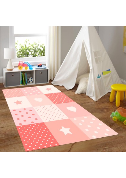 Dijital Baskılı Kaymaz Taban Yıkanabilir Eğlenceli Eğitici Çocuk Odası Halısı, N-Çocuk-10-Pembe, fiyatları