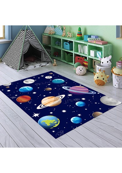 Dijital Baskılı Kaymaz Taban Yıkanabilir Eğlenceli Eğitici Çocuk Odası Halısı, N-Çocuk-38-Lacivert, modelleri