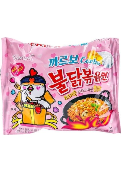 Buldak Carbonara Ramen Hot Chicken Flavor 130G 5 Adet Hazır Noodle