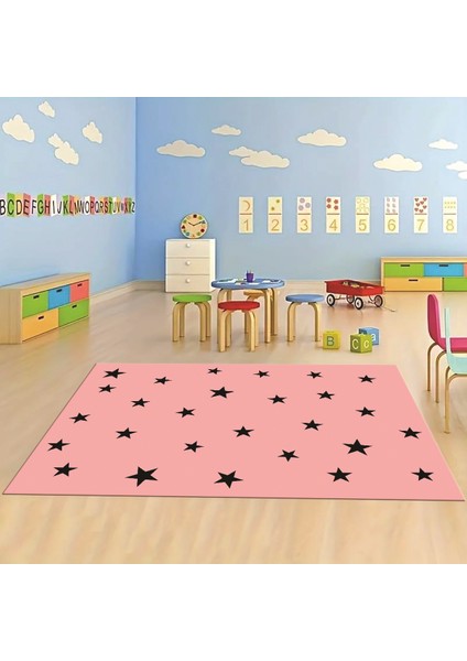 Dijital Baskılı Kaymaz Taban Yıkanabilir Eğlenceli Eğitici Çocuk Odası Halısı, N-Çocuk-32-Pembe, indirimleri
