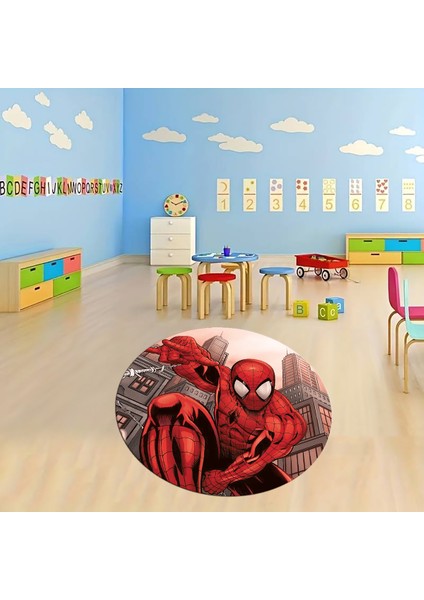 Dijital Baskılı Kaymaz Yıkanabilir Eğlenceli Yuvarlak Çocuk Odası Halısı, N-Y-Çocuk-40-Kırmızı, modelleri