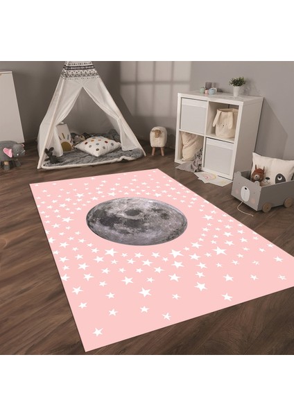 Dijital Baskılı Kaymaz Taban Yıkanabilir Eğlenceli Eğitici Çocuk Odası Halısı, N-Çocuk-27-Pembe, modelleri