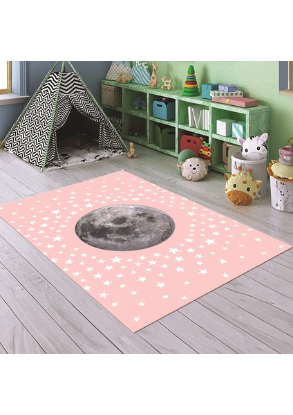 Dijital Baskılı Kaymaz Taban Yıkanabilir Eğlenceli Eğitici Çocuk Odası Halısı, N-Çocuk-27-Pembe, fırsatları