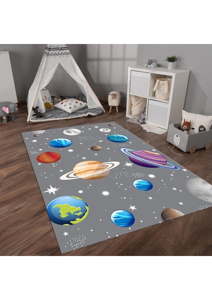 Dijital Baskılı Kaymaz Taban Yıkanabilir Eğlenceli Eğitici Çocuk Odası Halısı, N-Çocuk-38-Gri, fiyatları