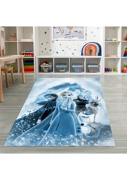 Dijital Baskılı Kaymaz Taban Yıkanabilir Eğlenceli Eğitici Çocuk Odası Halısı, N-Çocuk-42-Mavi, fırsatları