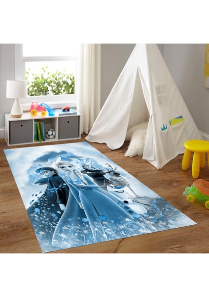 Dijital Baskılı Kaymaz Taban Yıkanabilir Eğlenceli Eğitici Çocuk Odası Halısı, N-Çocuk-42-Mavi, indirimleri