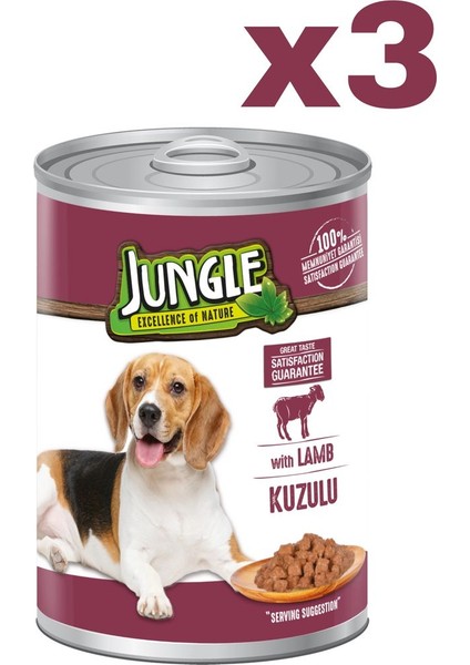 Köpek Konserve Maması Kuzulu 3 Adet (1X400GR)