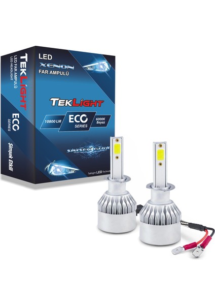 Eco LED Xenon Far Ampulü 10800 Lümen Beyaz Zenon Şimşek Etkili H4 / H7 / H1 / H11/ H3 / 9005 / 9006