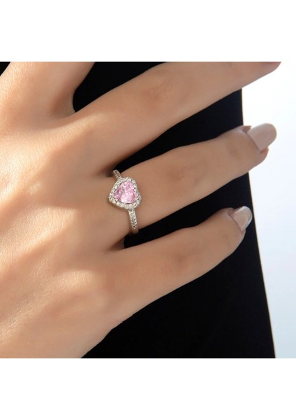 Pandora Model Pembe Kalpli Tek Taş Ayarlanabilir Yüzük