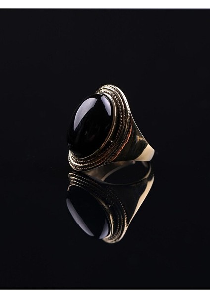Doğal Taş Oniks Doğal Taşlı Ayarlanabilir Yüzük Euyos modelleri