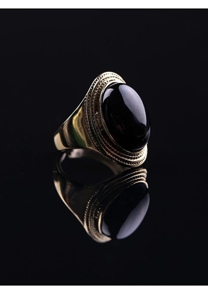 Doğal Taş Oniks Doğal Taşlı Ayarlanabilir Yüzük Euyos fırsatları
