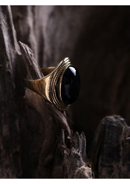 Doğal Taş Oniks Doğal Taşlı Ayarlanabilir Yüzük Euyos indirimleri