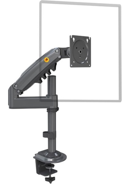 H100 17"-30" Amortisörlü 2-9 kg Monitör Tutucu Kol Stand