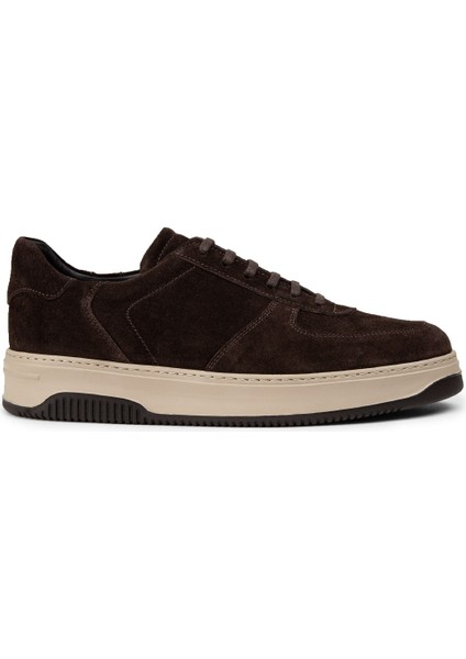Hakiki Süet Kahverengi Erkek Sneaker Ayakkabı - 01965MKHVE04