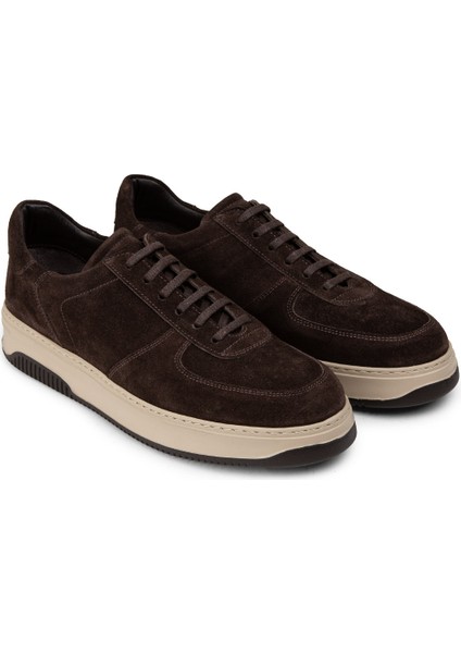 Hakiki Süet Kahverengi Erkek Sneaker Ayakkabı - 01965MKHVE04 fırsatları