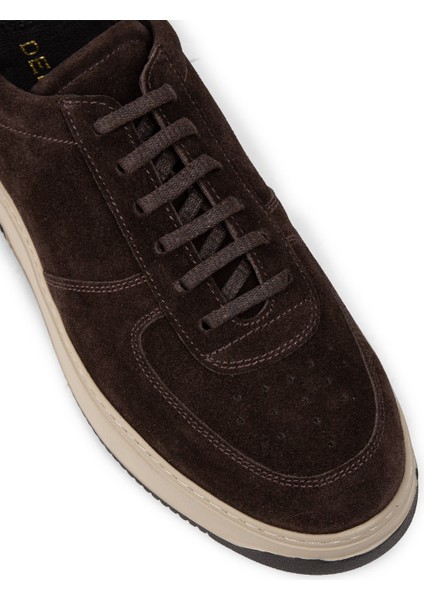 Hakiki Süet Kahverengi Erkek Sneaker Ayakkabı - 01965MKHVE04 indirimleri