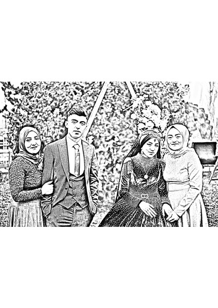 Kişiye Özel Karakalem Tasarımlı Dekoratif Ahşap Iroka Ayaklı Çerçeve fırsatları